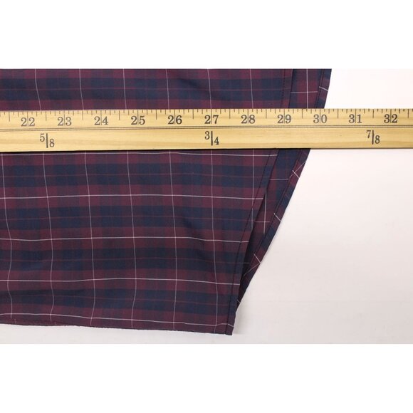 Travis Mathew Mens Long Sleeve Button Down Purple Blue Plaid Shirt Stretch Sz XL - Picture 5 of 9